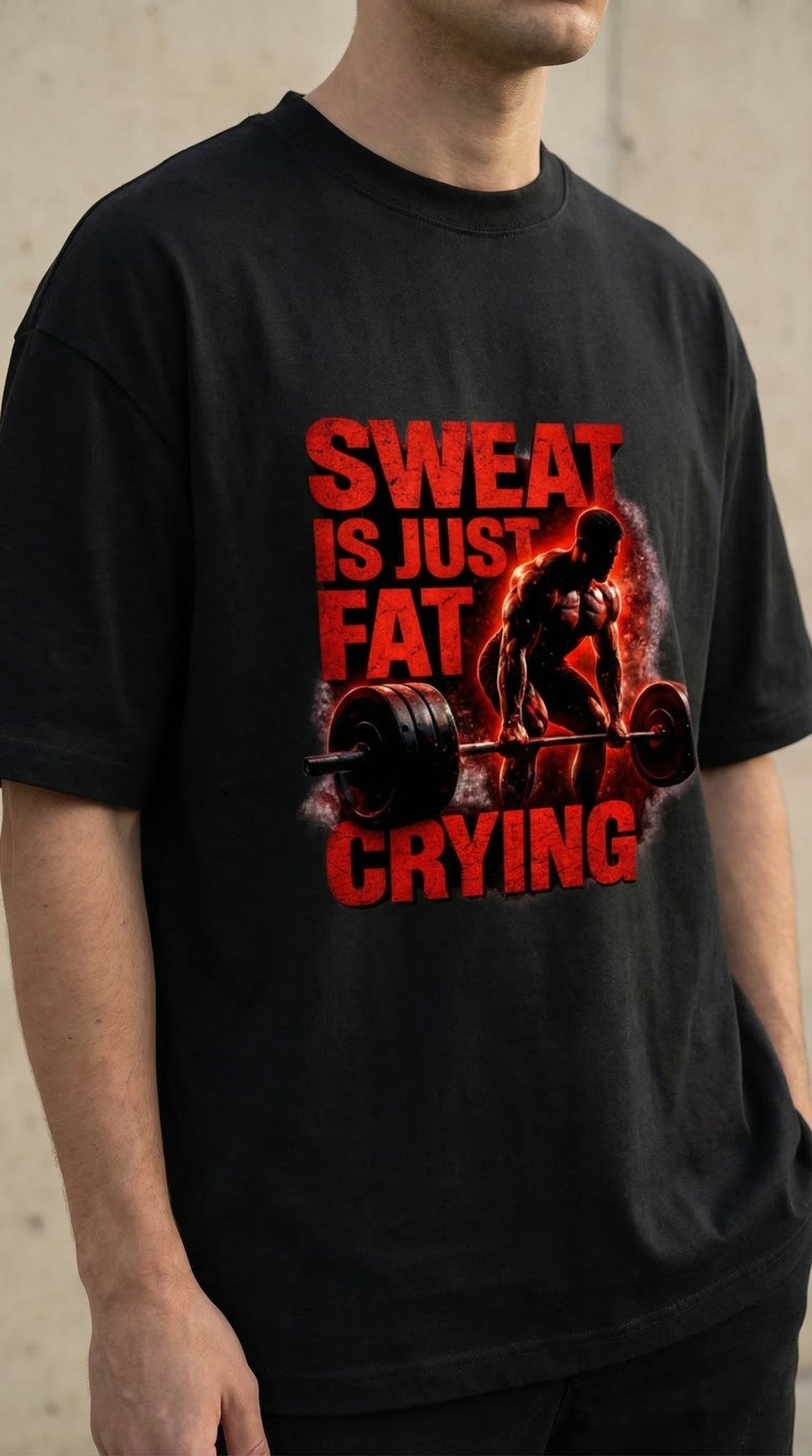 Sweat Is Just Fat Crying Premium Gym T - Shirt