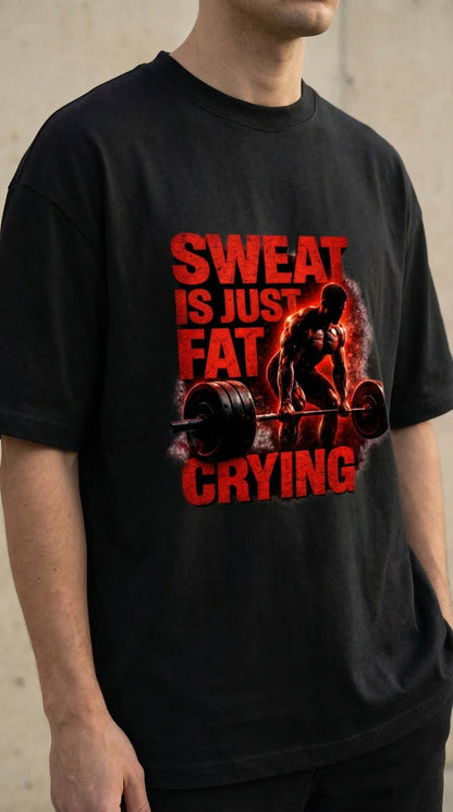 Sweat Is Just Fat Crying Premium Gym T - Shirt