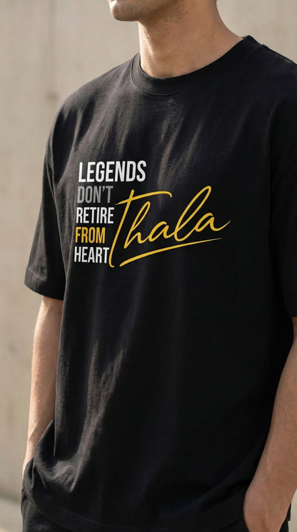 Legends Don’t Retire – Thala Edition Premium Graphic T-Shirt