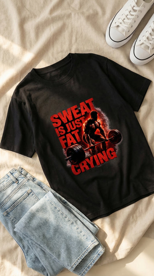 Sweat Is Just Fat Crying Premium Gym T - Shirt