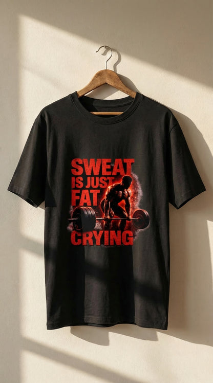 Sweat Is Just Fat Crying Premium Gym T - Shirt