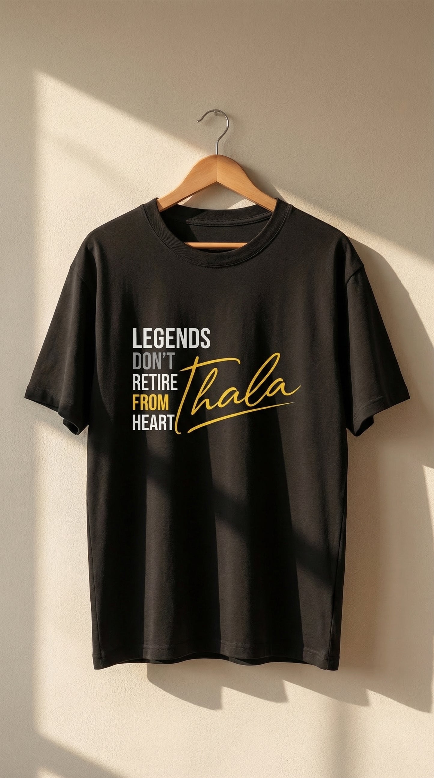 Legends Don’t Retire – Thala Edition Premium Graphic T-Shirt